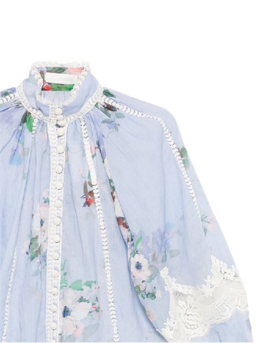 Everley blouse ZIMMERMANN | 1802TRS255LIGHT BLUE WATERCOLOUR FLORAL